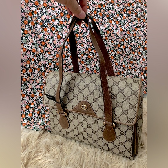 Gucci Double Strap Monogram Handbag - Picture 2 of 10